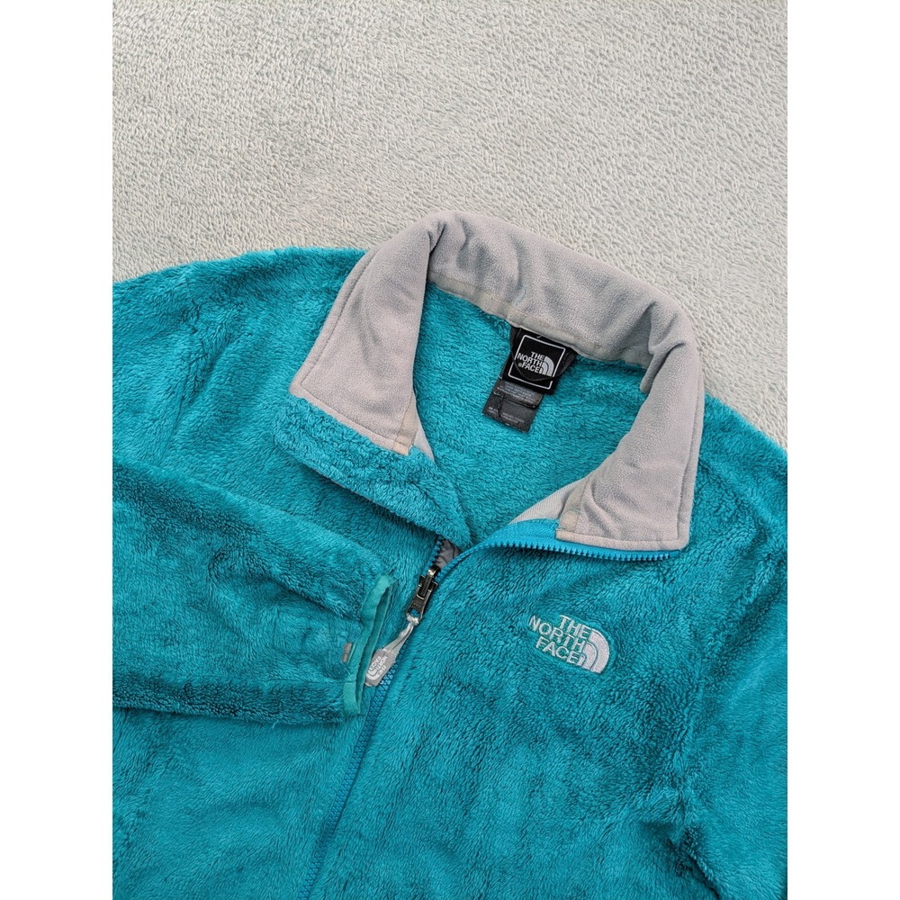 The North Face Womens Osito 2 Fleece Jacket Teal Blue Full Zip Mock Neck Medium